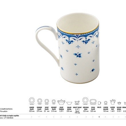 Чашка для чая 6 предметов Eden - LP-100-MUG